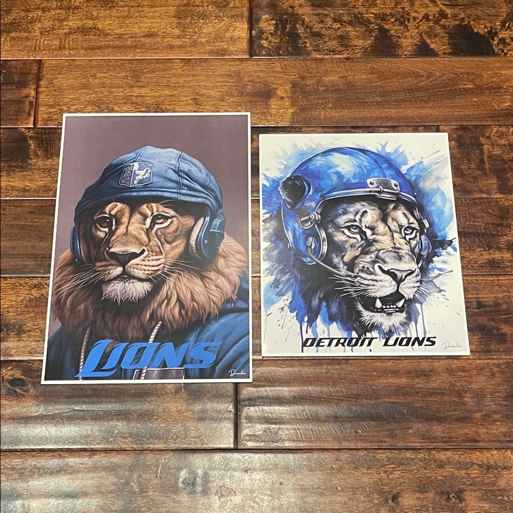 Detroit Lions Lion Helmet Art Prints - DETROIT LIONS POSTERS NFL